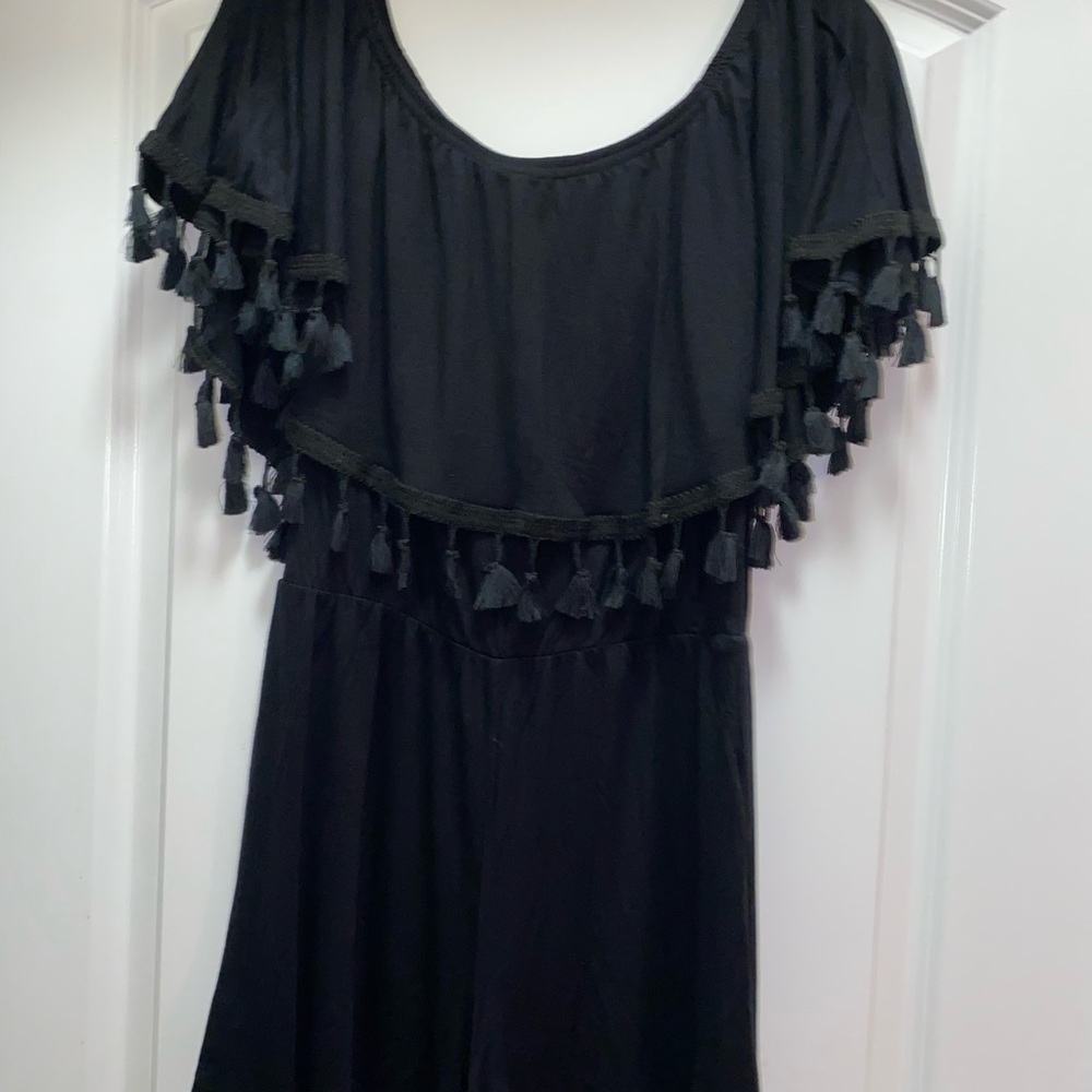 Off the shoulder frill romper